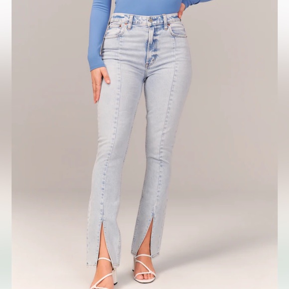 abercrombie and fitch curve love the 90s straight ultra high rise jeans - Picture 2 of 11